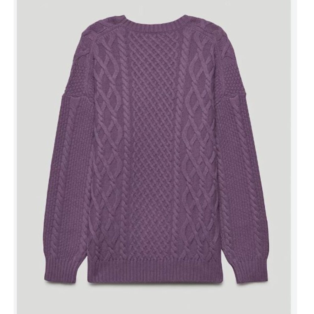 NWOT Aritzia Sunday Best Purple Cable Knit Sweater- xxs oversized